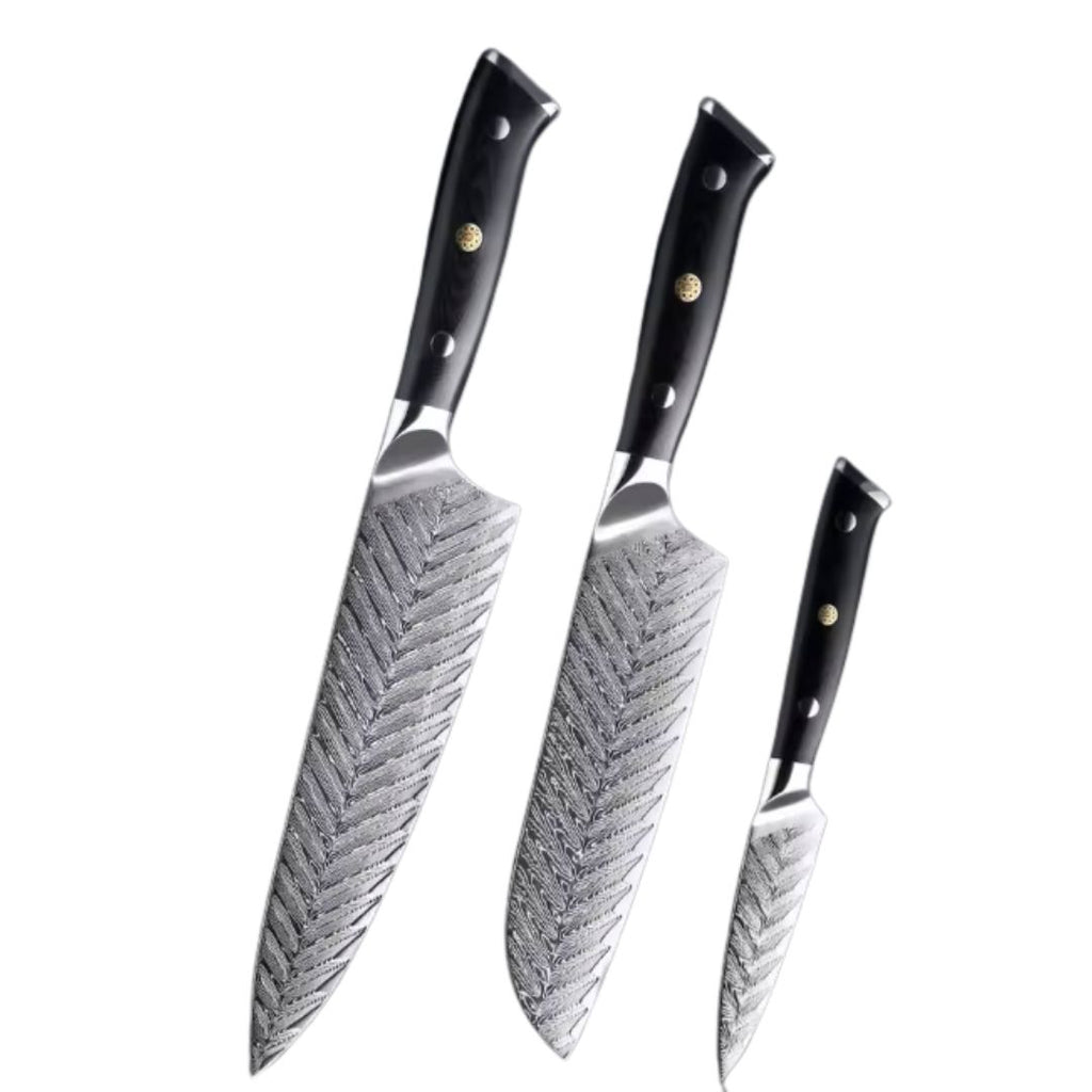 Set de 3 couteaux Japonais - Série Fleur Noire