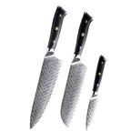 Set de 3 couteaux Japonais - Série Fleur Noire