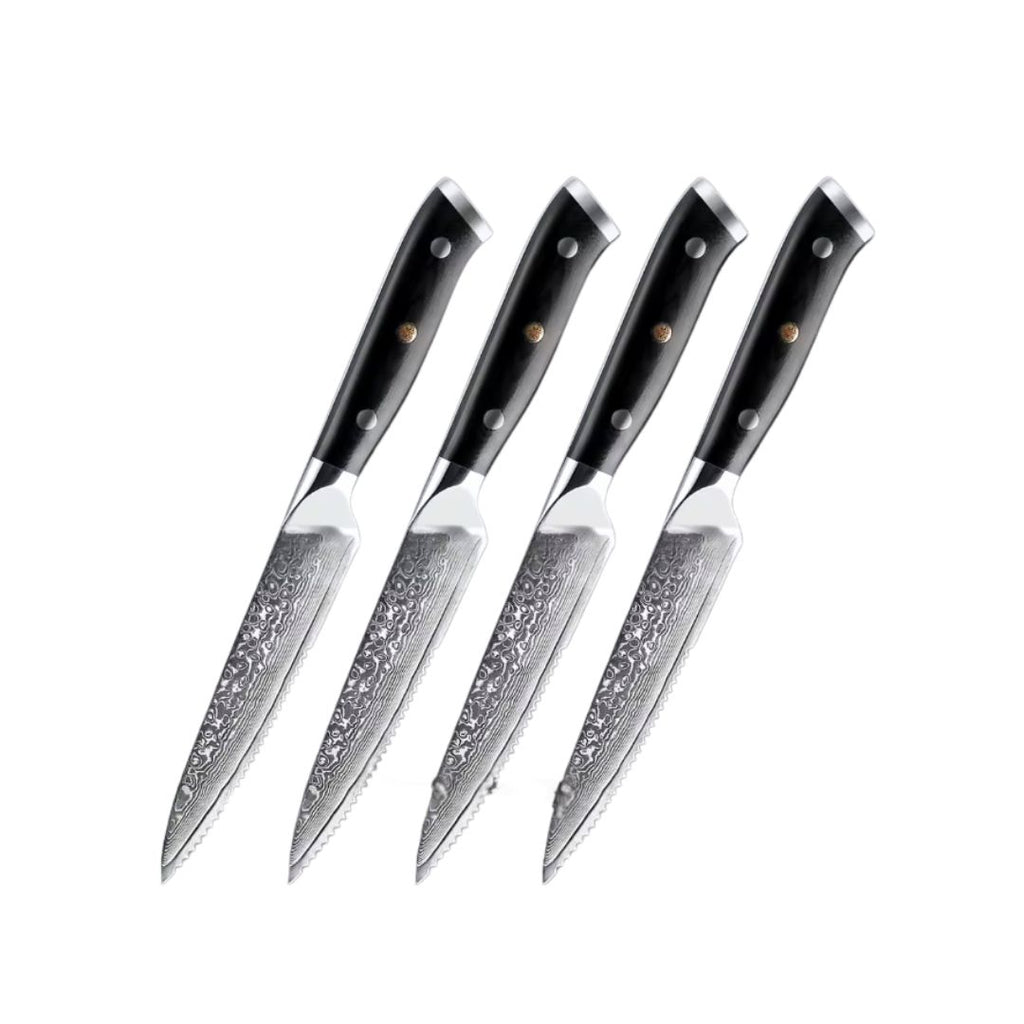 Lot de 4 Couteaux à steak – Série Fleur Noire