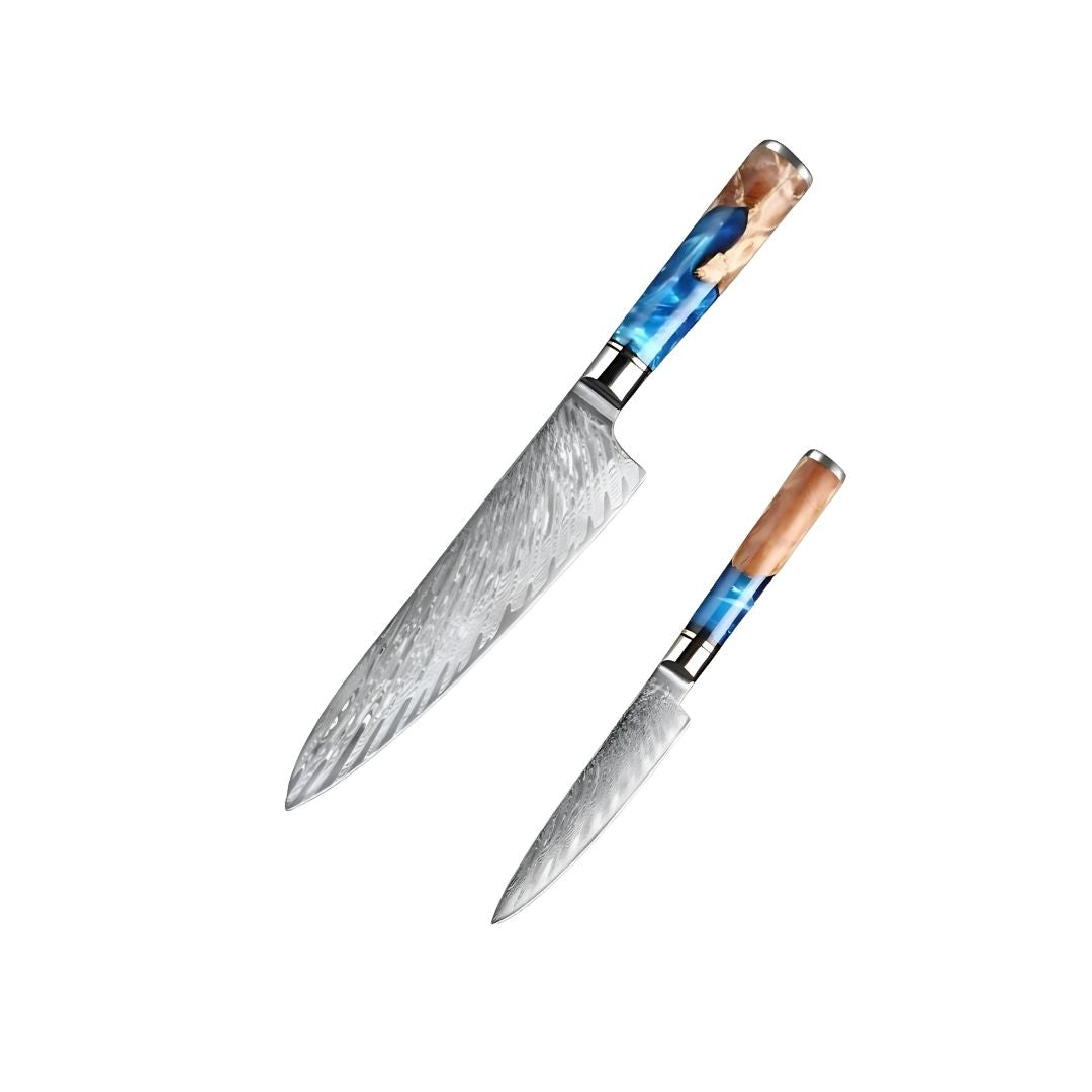 Set de 2 Couteaux Japonais – Série Sable Marin