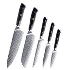 Set de 5 Couteaux Japonais – Série Fleur Noire