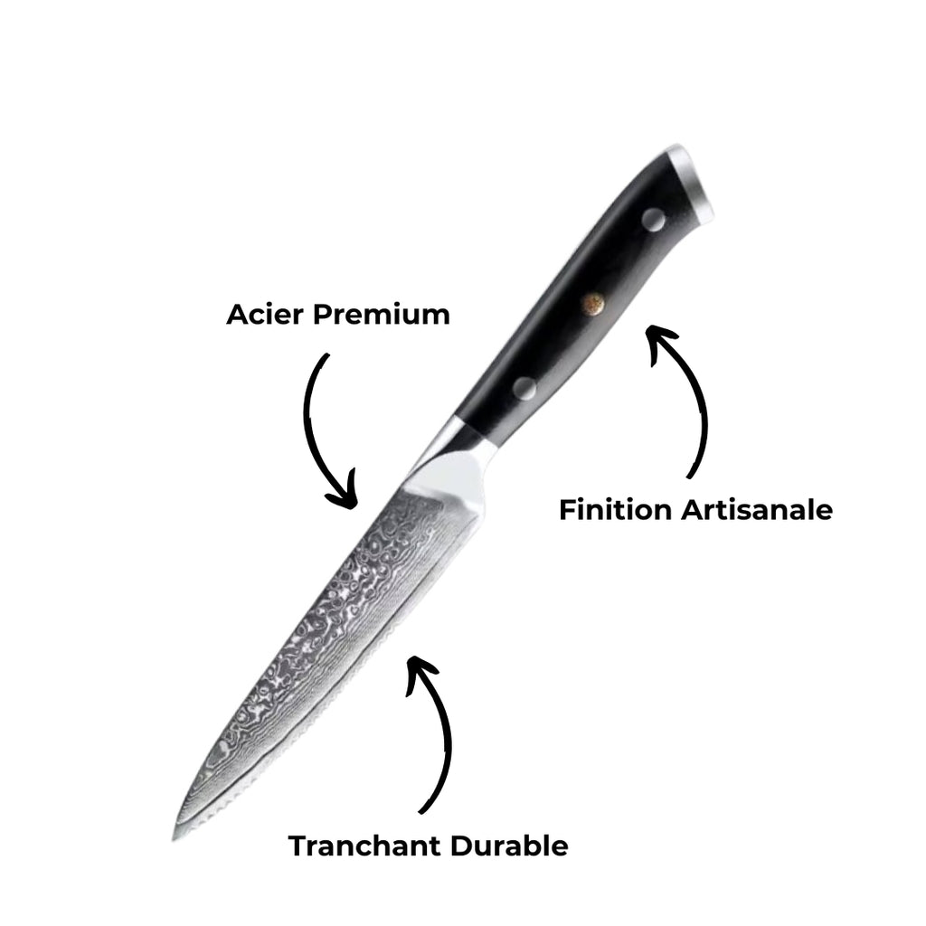 Lot de 4 Couteaux à steak – Série Fleur Noire