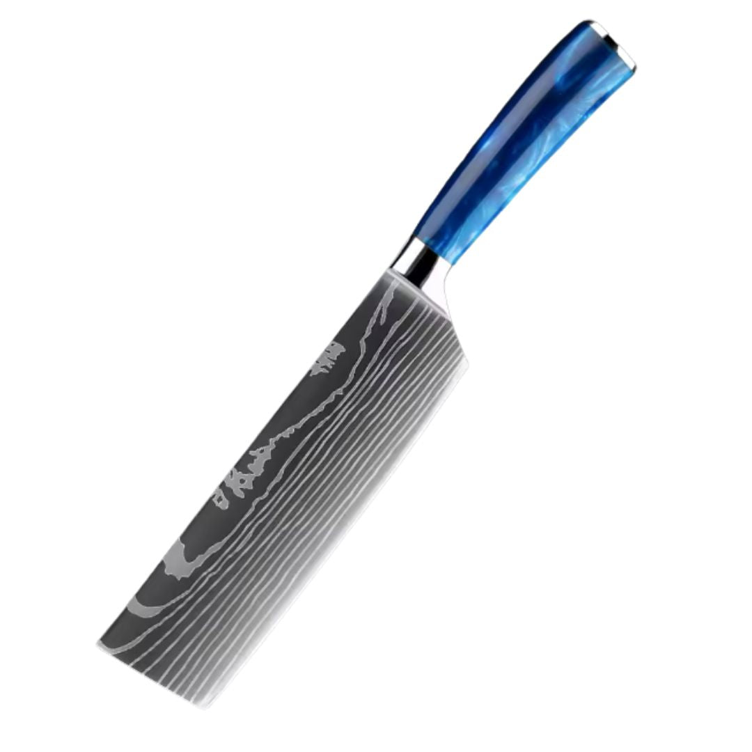 Set de 10 Couteaux Japonais – Série Nuage Bleu